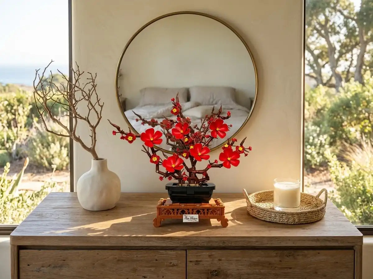 The Plum Reverie displayed on a bedroom dresser, scene 3