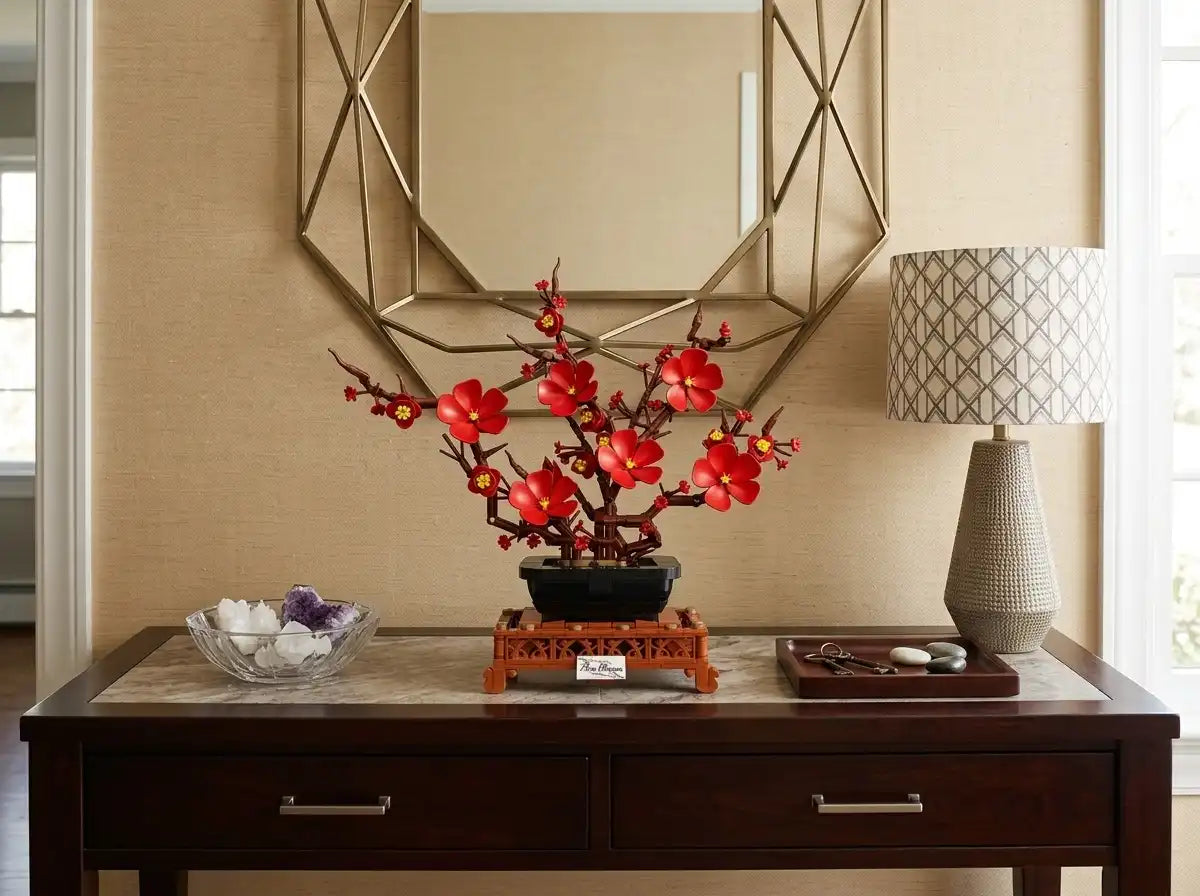 The Plum Reverie displayed in a living room or entryway, scene 1