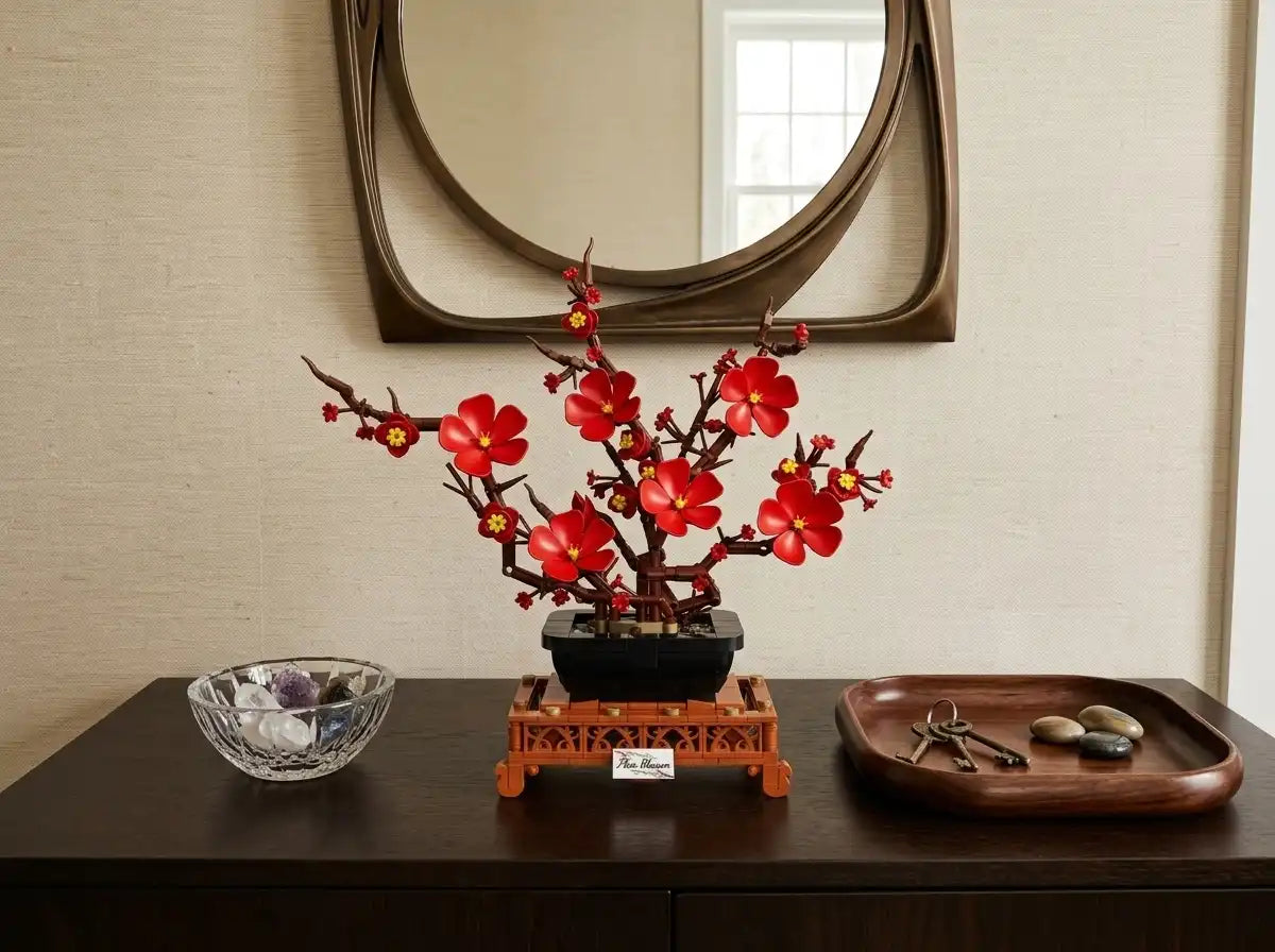 The Plum Reverie displayed in a living room or entryway, scene 2