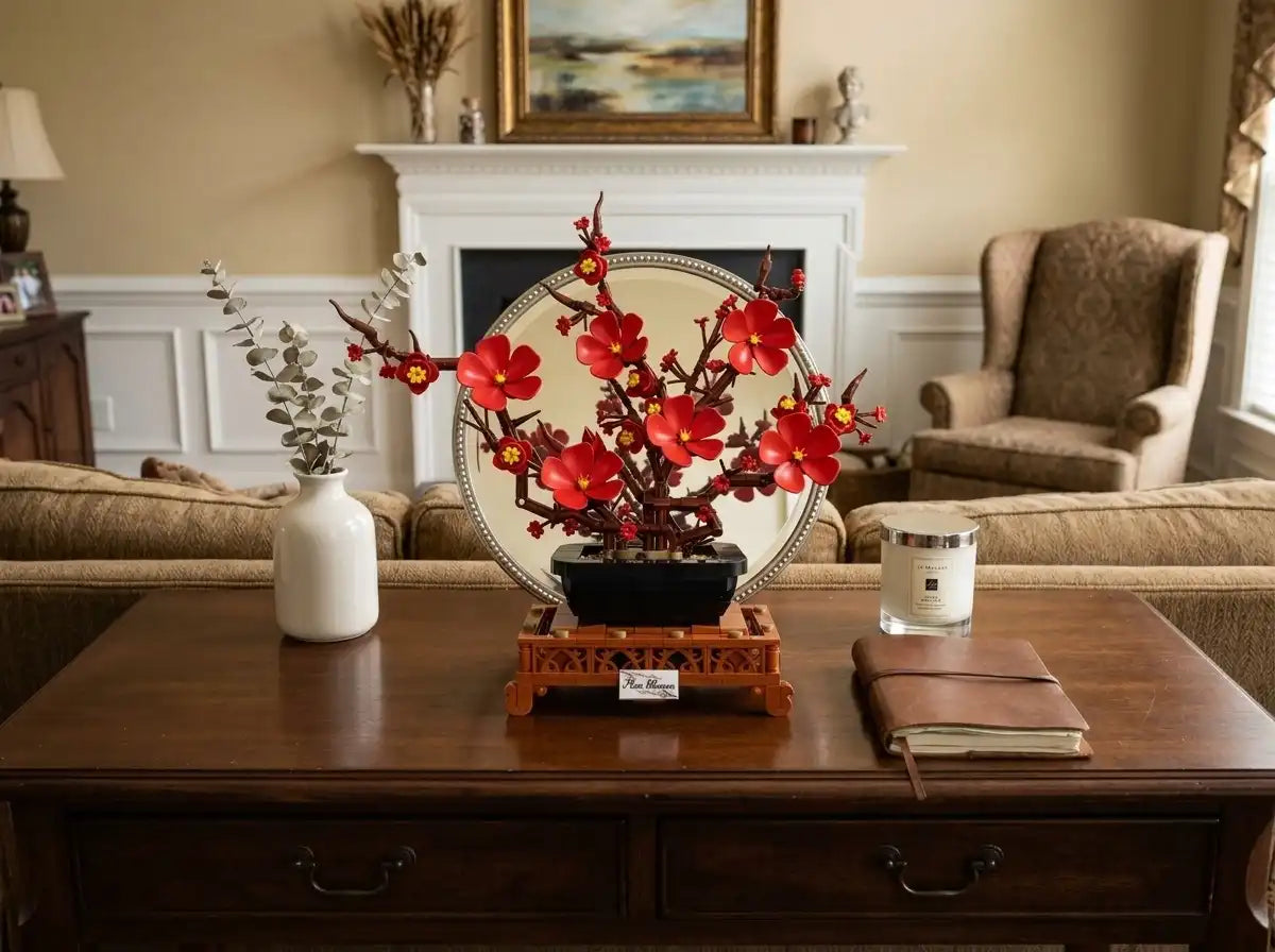 The Plum Reverie displayed in a living room or entryway, scene 4
