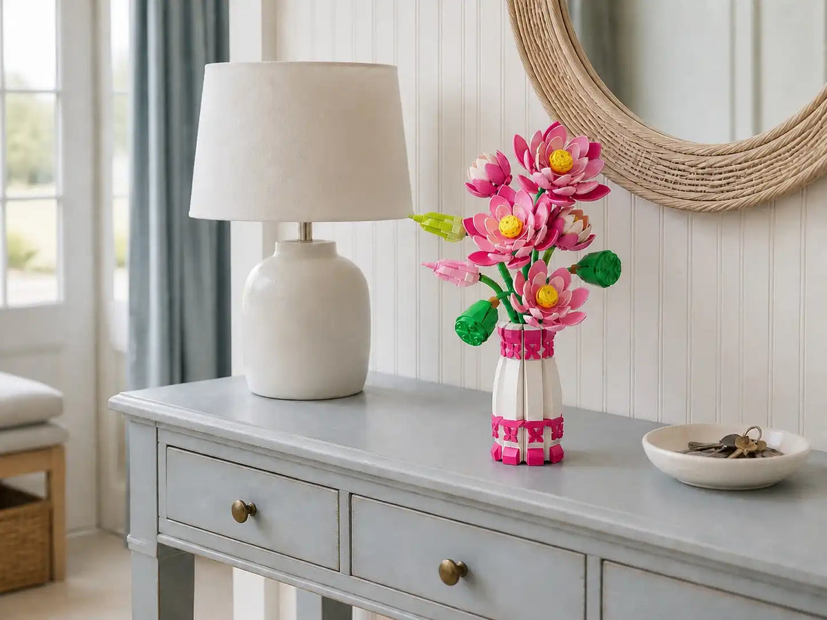 The Serene Lotus displayed in a living room or entryway, scene 2
