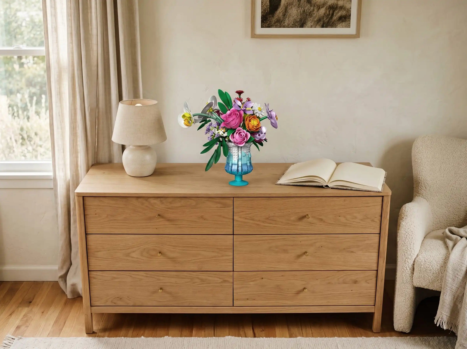 The Celeste displayed on a bedroom dresser, scene 2